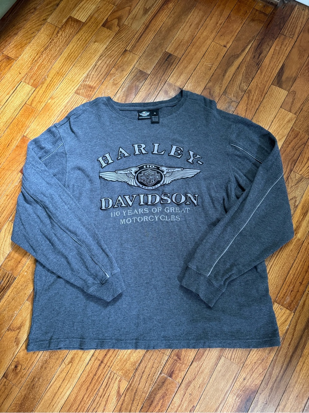 Harley-Davidson Charcoal Gray Long-Sleeve Graphic Tee